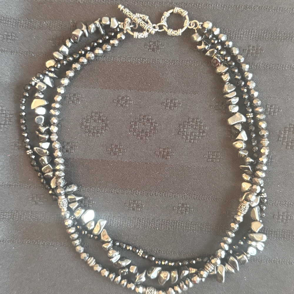 Silpada Sterling Silver Necklace Black Onyx Hematite